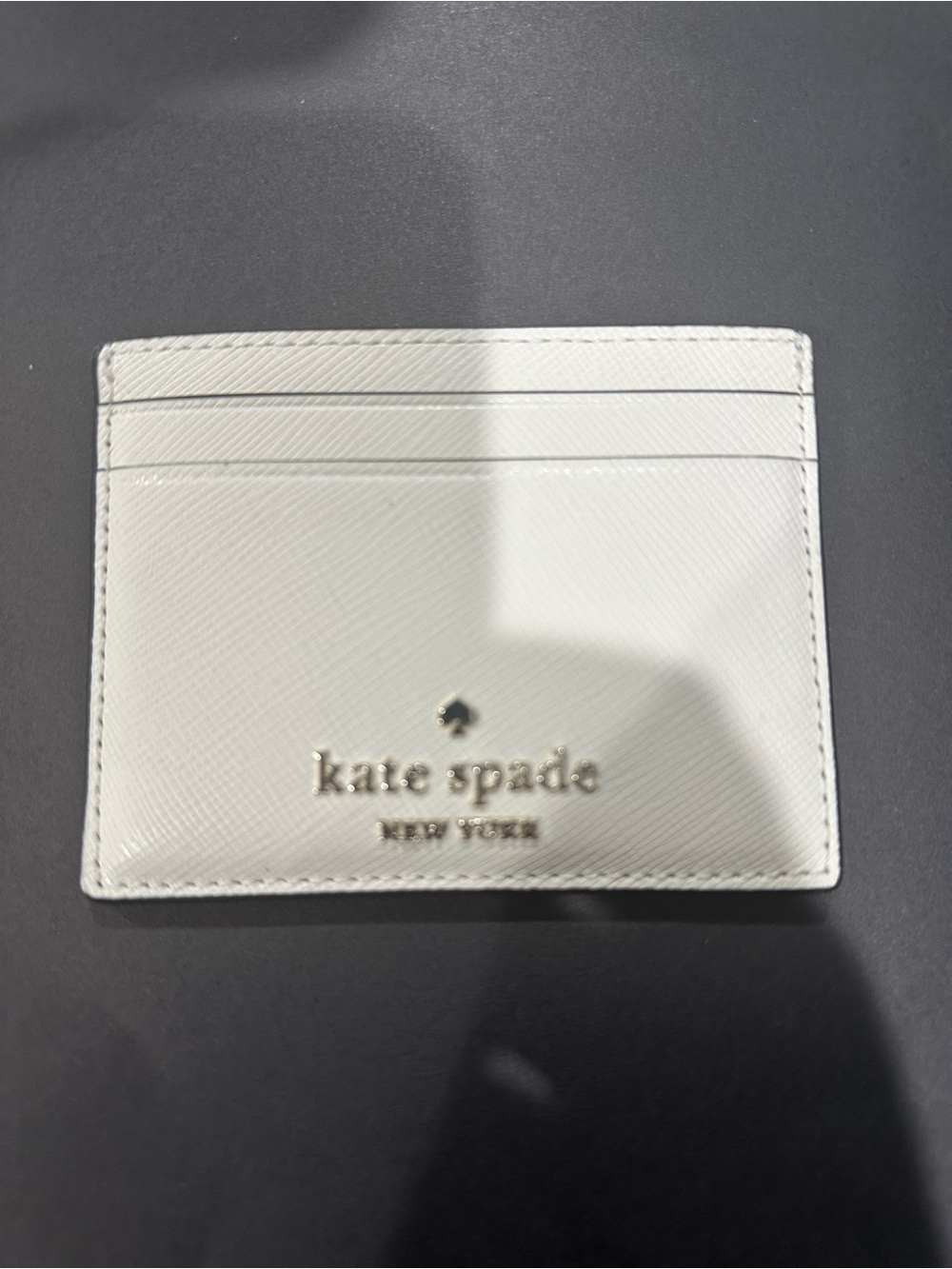Kate Spade Madison Saffiano Leather Small Slim Cardholder in Meringue